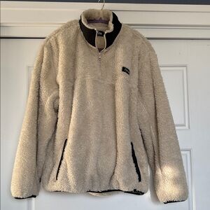 ZYIA Cream Fleece Jacket with Black Logo